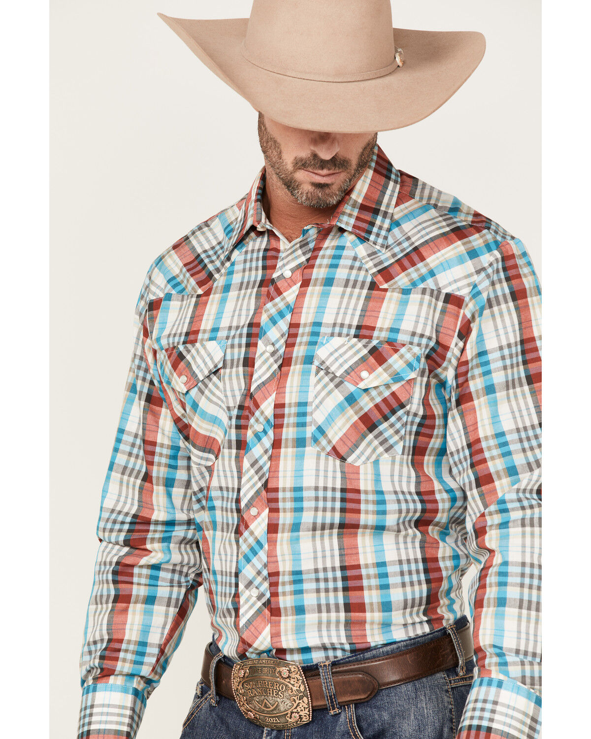 Image #3 - Roper Men's Classic Large Plaid Print Long Sleeve Pearl Snap Western Shirt, , hi-res