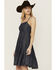 Image #2 - Ariat Women's Calico Chambray Tie Back Mini Dress, Navy, hi-res