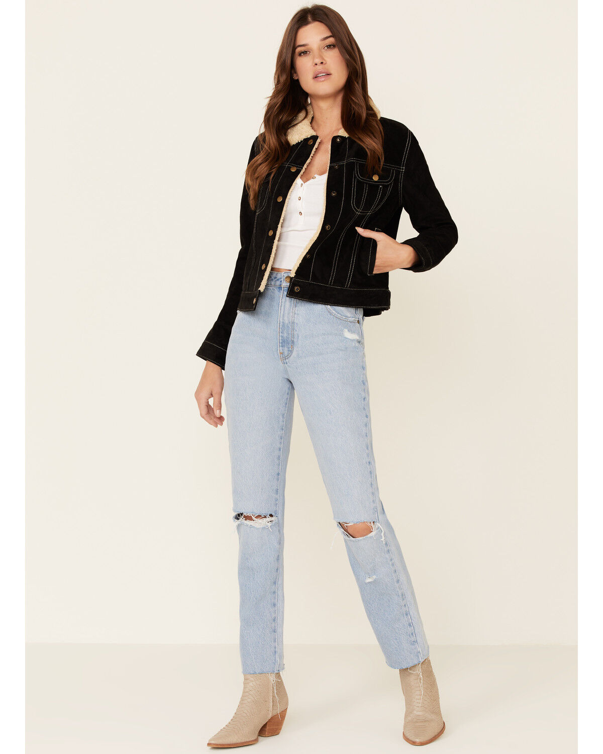 Image #2 - Scully Women's Faux Shearling Leather Jacket, Black, hi-res