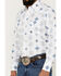 Image #3 - Ely Walker Men's Southwestern Print Long Sleeve Pearl Snap Western Shirt, White, hi-res