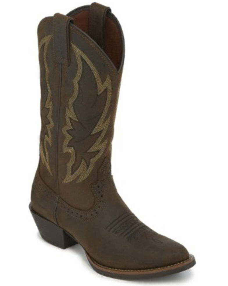 Justin Women's Rosella Western Boots - Round Toe, Dark Brown, hi-res
