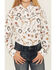 Image #3 - Cotton & Rye Girls' Skull Conversation Print Long Sleeve Pearl Snap Western Shirt , Multi, hi-res