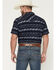 Image #4 - Cody James Men's Ikat Striped Short Sleeve Pearl Snap Western Shirt, Indigo, hi-res