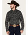Image #1 - Cody James Men's Parker Paisley Print Long Sleeve Button-Down Stretch Western Shirt, Black, hi-res