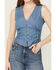 Image #3 - Scully Women's Tie Side Denim Vest, Blue, hi-res