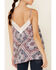 Ariat Women's Texas Heat Americana Hankerchief Print Lace Tank Top , Red/white/blue, hi-res