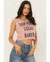 Image #1 - Cleo + Wolf Women's Ezra Support Local Bands Graphic Tank, Rose, hi-res