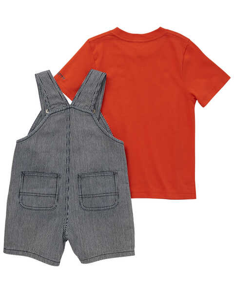 Carhartt Toddler Boys' Short Sleeve T-Shirt and Striped Overall Set, Navy, hi-res
