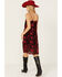 Image #4 - Wild Moss Women's Jacquard Cami Midi Dress, Red, hi-res