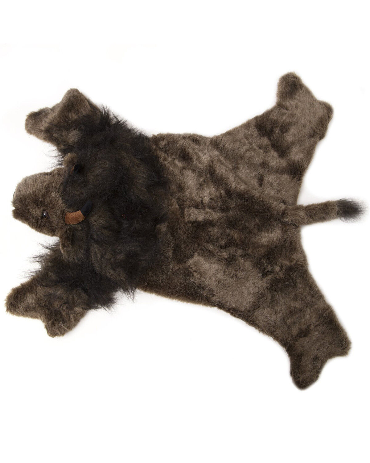 Image #2 - Carstens Home Large Buffalo Animal Rug, Brown, hi-res