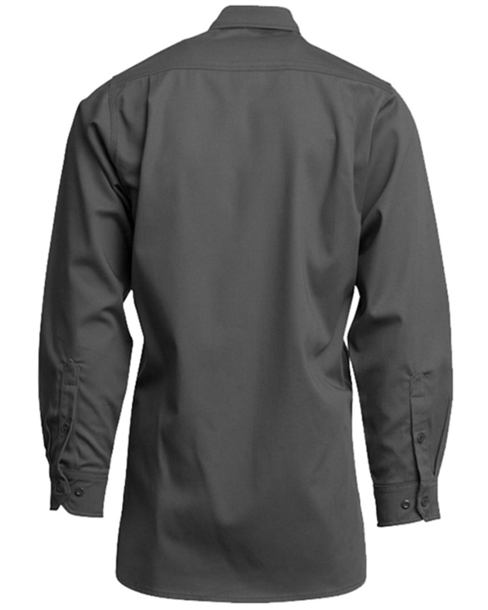 Image #2 - Lapco Men's FR Solid Long Sleeve Button-Down Western Work Shirt - Big & Tall, Grey, hi-res
