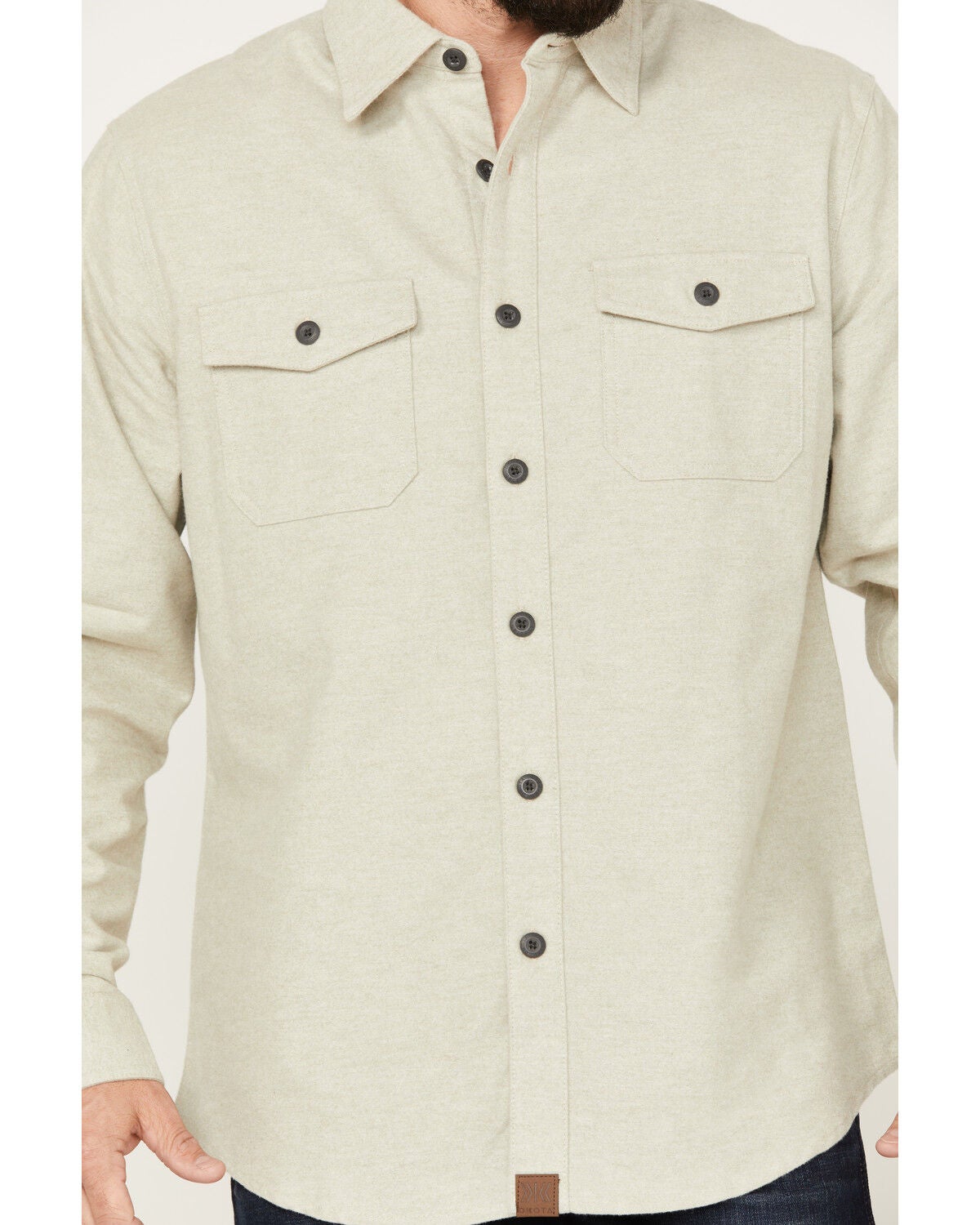 Image #3 - Dakota Grizzly Men's Major Long Sleeve Button-Down Flannel Shirt, Natural, hi-res