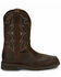 Image #2 - Justin Men's Amarillo Cactus Western Work Boots - Steel Toe, Brown, hi-res