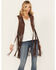 Idyllwind Women's Hattie Beaded Fringe Vest , Dark Brown, hi-res