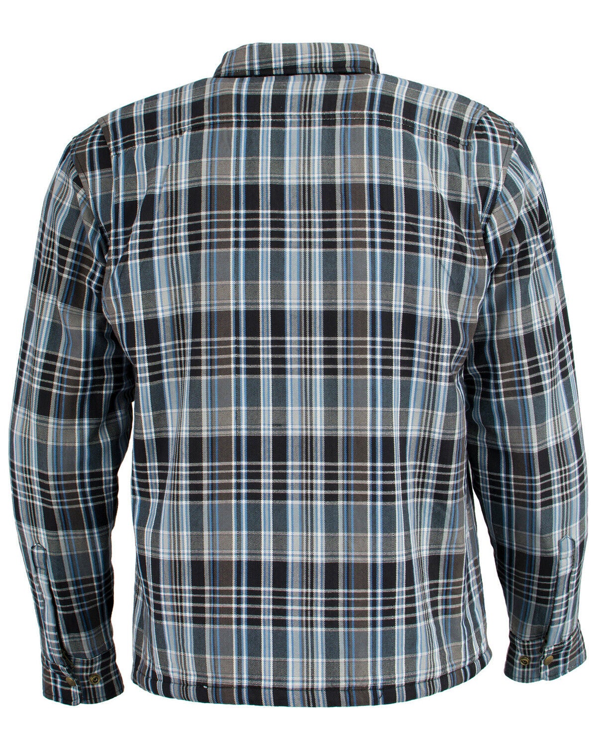 Image #3 - Milwaukee Performance Men's Black/White/Blue Aramid Flannel Biker Jacket - 5X, Black/blue, hi-res