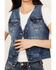Image #3 - Wrangler Women's Medium Wash Button-Down Denim Vest , Medium Wash, hi-res