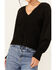 Image #3 - Lili Sidonio Women's Long Sleeve Mock Lace-Up Sweater , Black, hi-res