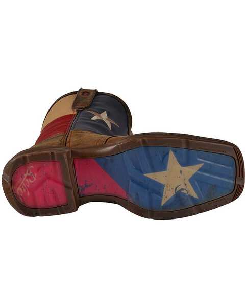 Image #10 - Durango Rebel Men's Texas Flag Western Boots - Steel Toe, Brown, hi-res