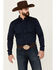 Blue Ranchwear Men's Heavy Twill Long Sleeve Snap Western Shirt , Navy, hi-res