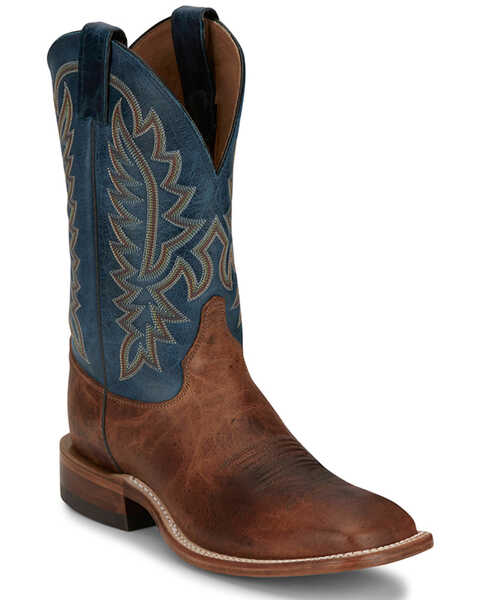 Image #1 - Justin Men's Poston Western Boots - Broad Square Toe , Brown, hi-res