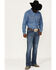 Image #1 - Wrangler 20X Men's 42MWX Cowboy Gardens Medium / Dark Wash Vintage Bootcut Stretch Denim Jeans - Long , Blue, hi-res