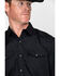 Image #4 - Gibson Men's Solid Short Sleeve Western Shirt - Tall, Black, hi-res