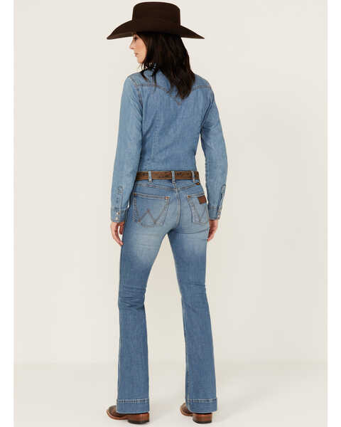 Image #3 - Wrangler Retro Women's Eliza Medium Wash High Rise Stretch Trouser Jeans , Medium Wash, hi-res