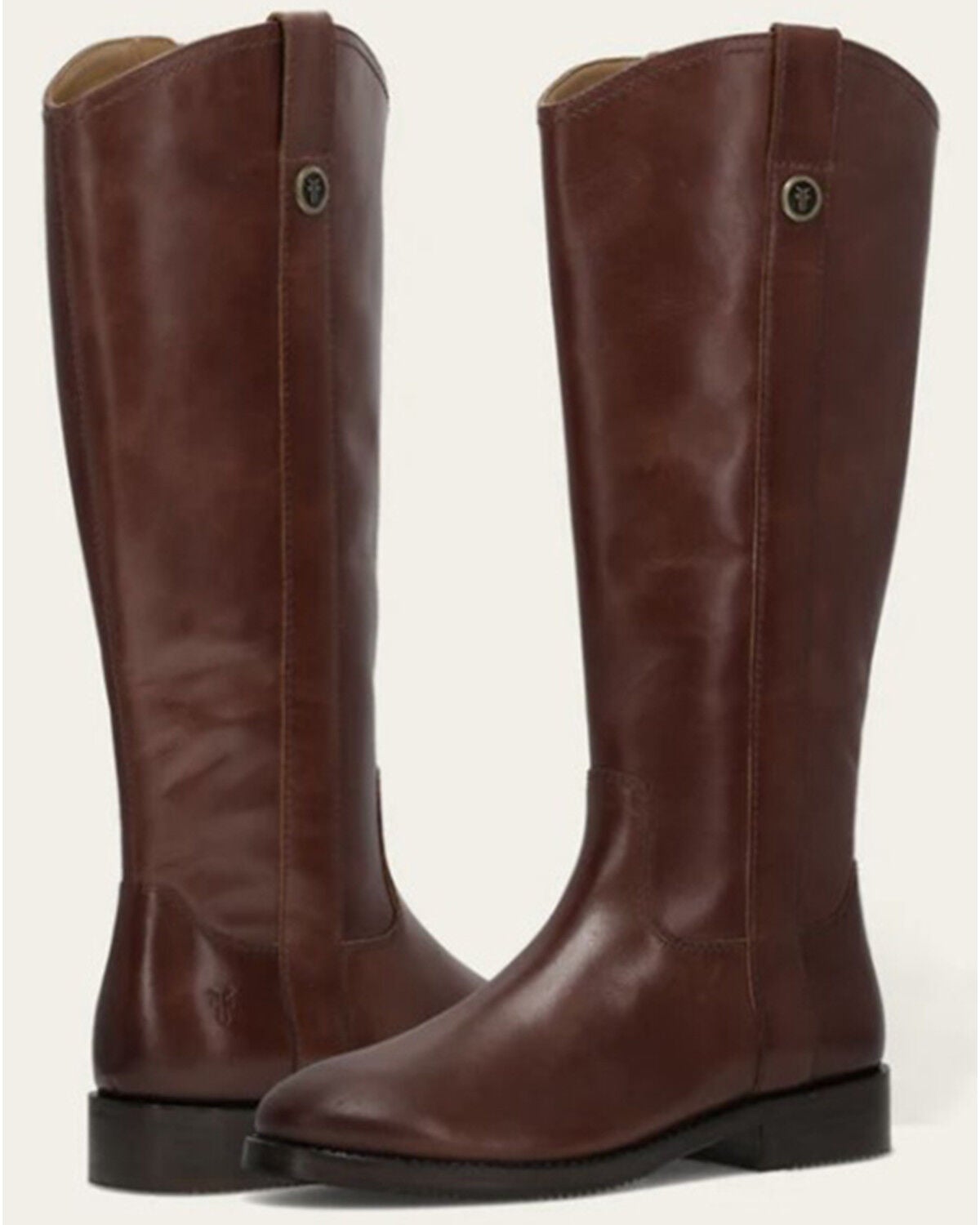 Image #4 - Frye Women's Melissa Button Tall Inside Zip Boots - Round Toe, Brown, hi-res