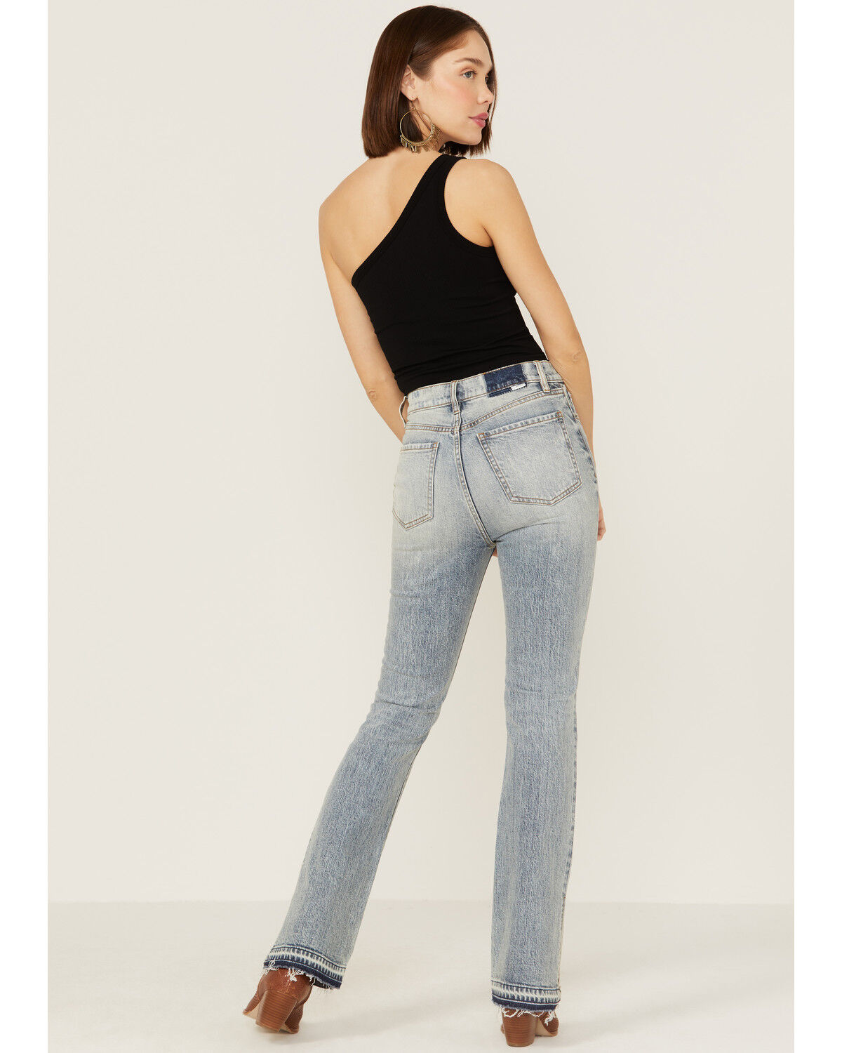 Image #3 - Daze Women's Acid Wash Go-Getter Flare Jeans, Blue, hi-res