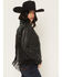 Image #2 - Idyllwind Women's Nance Studded Fringe Faux Leather Jacket, Black, hi-res