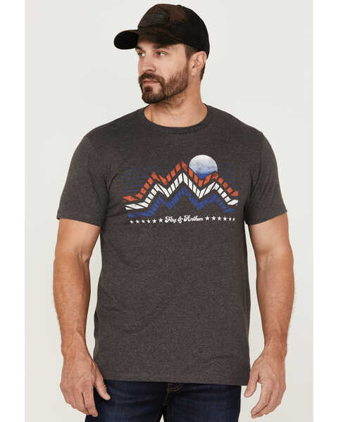 Image #1 - Flag & Anthem Men's Mountains Americana Graphic T-Shirt , Charcoal, hi-res
