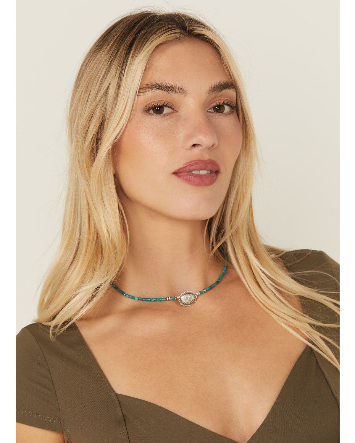 Image #1 - Paige Wallace Women's Cross Concho Necklace, Silver, hi-res