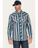 Image #1 - Cody James Men's FR Mesa Printed Long Sleeve Pearl Snap Western Work Shirt, Navy, hi-res