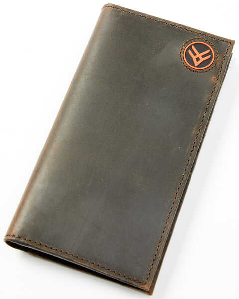Image #1 - Hawx Men's Leather Logo Rodeo Wallet , Brown, hi-res