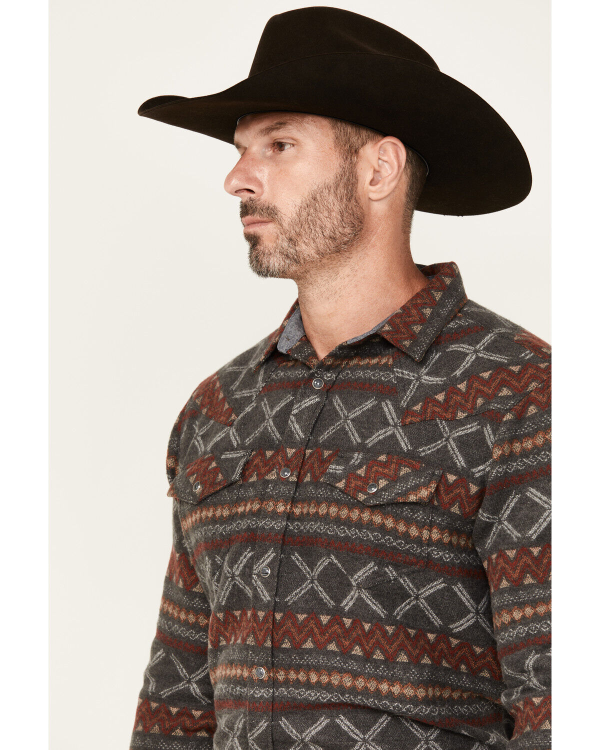 Image #2 - Cody James Men's Stand Tall Southwestern Print Long Sleeve Snap Western Shirt - Big, Grey, hi-res