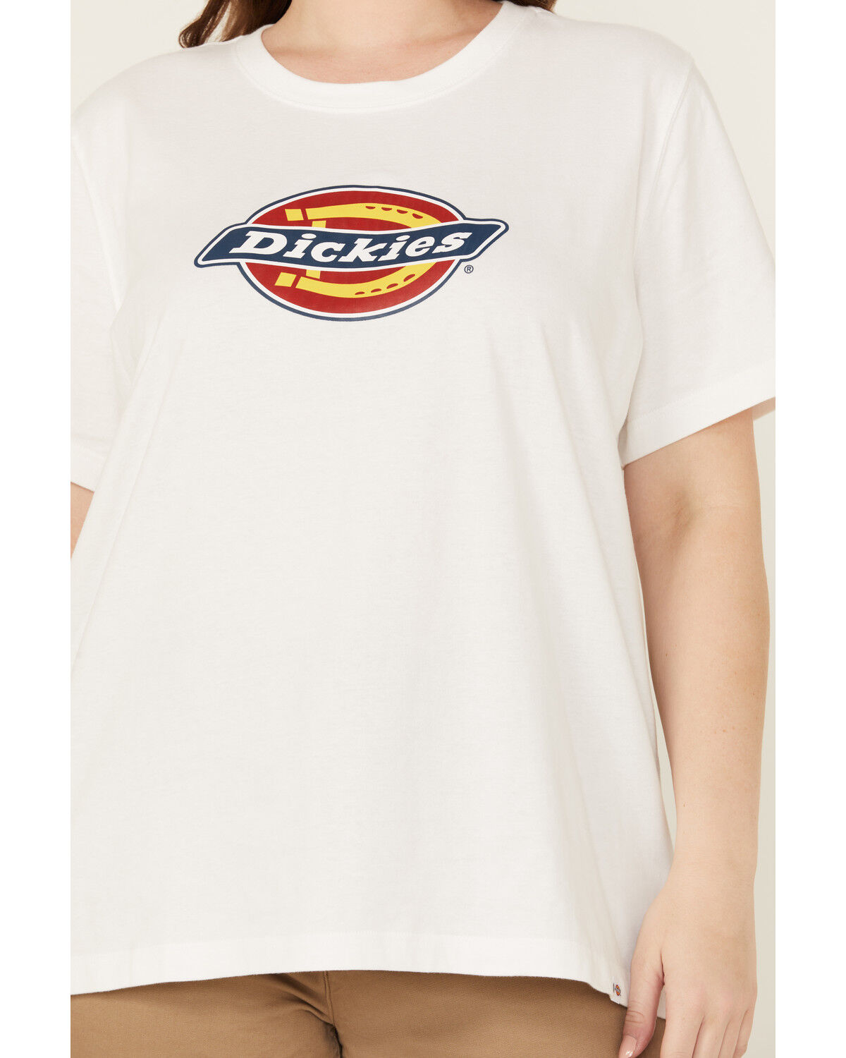 Image #3 - Dickies Women's Logo Short Sleeve Graphic Tee - Plus, White, hi-res
