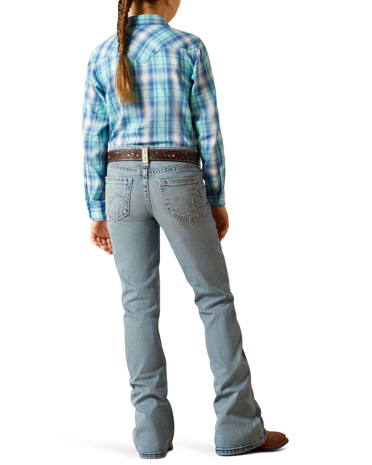 Image #3 - Ariat Girls' Lennon Trouser Mid Rise Denim Jeans, Blue, hi-res