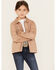 Image #1 - Shyanne Girls' Faux Suede Fringe Jacket , Tan, hi-res