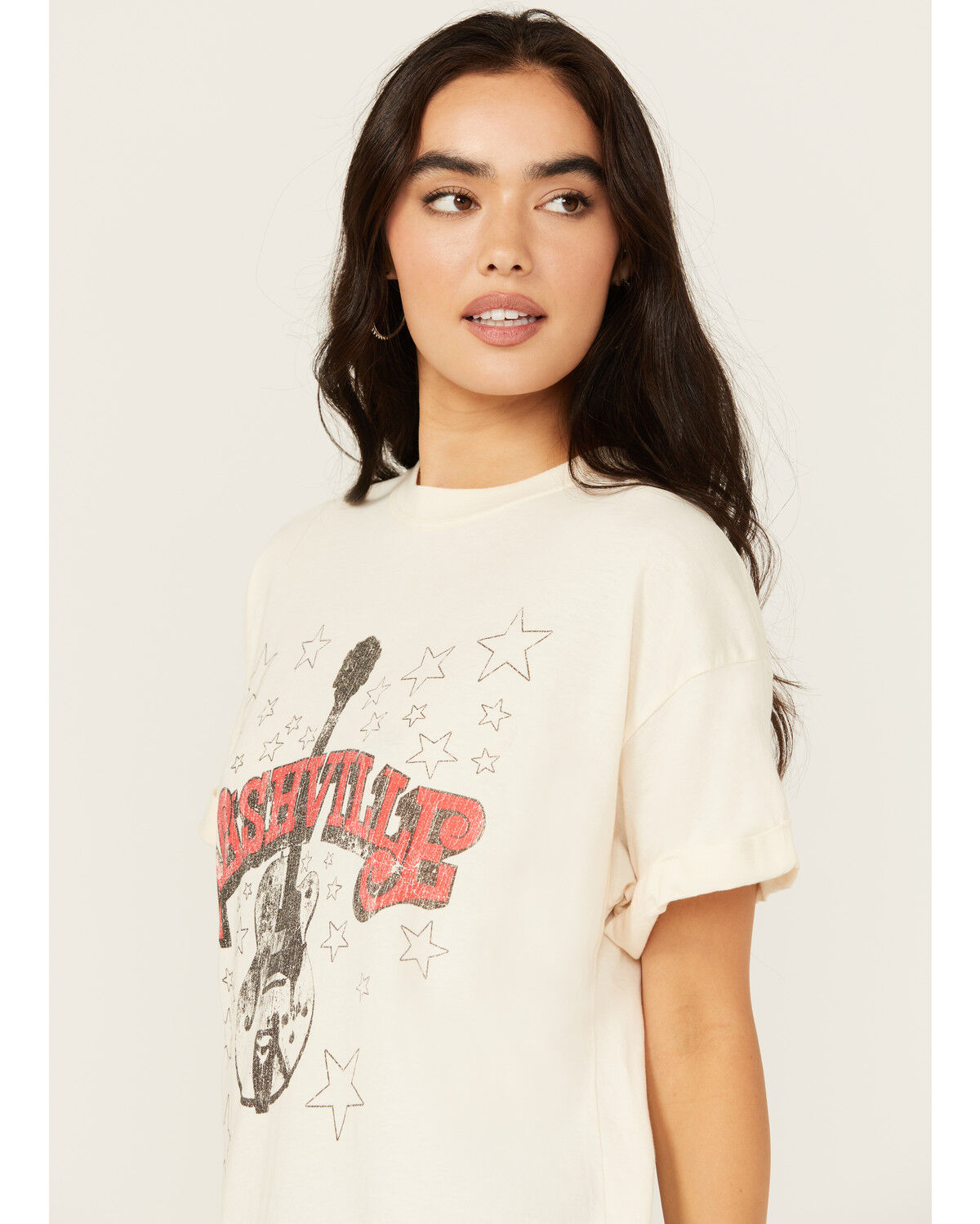 Image #2 - Girl Dangerous Women's Nashville Star Relaxed Short Sleeve Graphic Tee, Natural, hi-res