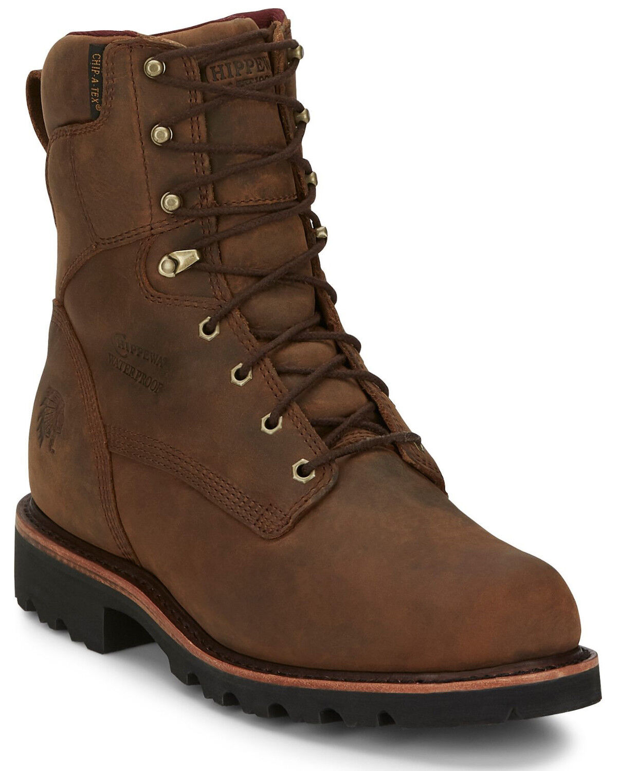 Image #1 - Chippewa Men's Waterproof Work Boots - Soft Toe, Brown, hi-res