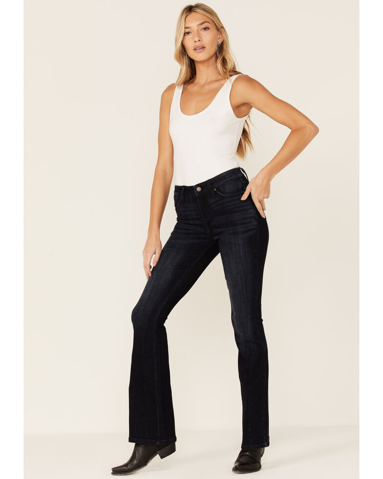 Idyllwind Women's Dark Wash High Rise Flare Denim Jeans, Dark Wash, hi-res