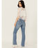 Image #3 - Rolla's Women's Boot Barn Exclusive Salty Medium Wash High Rise Duster Bootcut Stretch Denim Jeans, Medium Wash, hi-res
