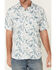 Moonshine Spirit Men's Vineyard Floral Print Short Sleeve Snap Western Shirt , White, hi-res