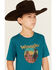 Image #2 - Wrangler Boys' Logo Desert Short Sleeve Graphic T-Shirt, Teal, hi-res