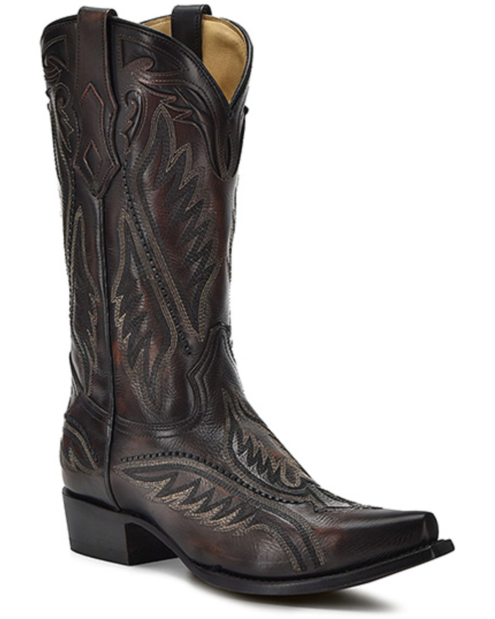 Corral Men s Inlay Western Boots Snip Toe Sheplers