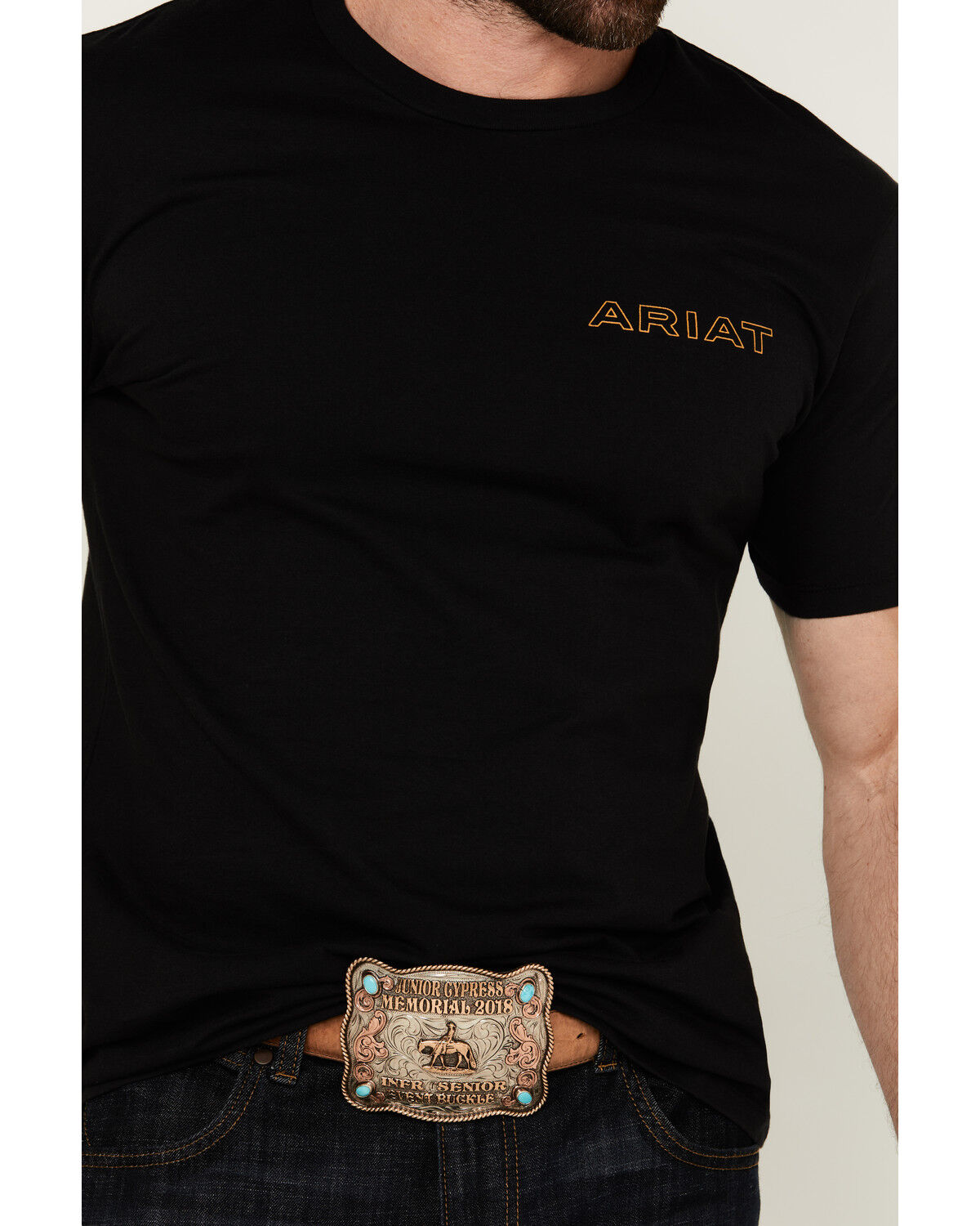 Image #4 - Ariat Men's Western Wear Cowboy Short Sleeve Graphic T-Shirt, Black, hi-res