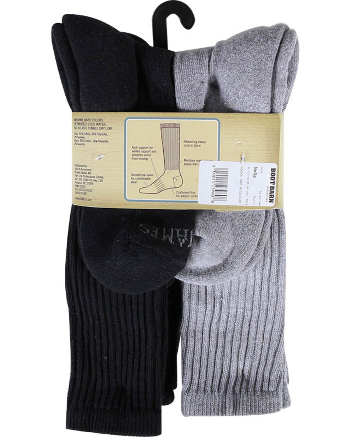 Cushioned 6 Pair Boot Socks Pack 