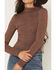 Image #3 - Rock & Roll Denim Women's Sparkle Long Sleeve Shirt, Brown, hi-res