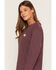 Image #2 - Carhartt Women's Waffle Knit Loose Fit Long Sleeve Work Shirt, Burgundy, hi-res