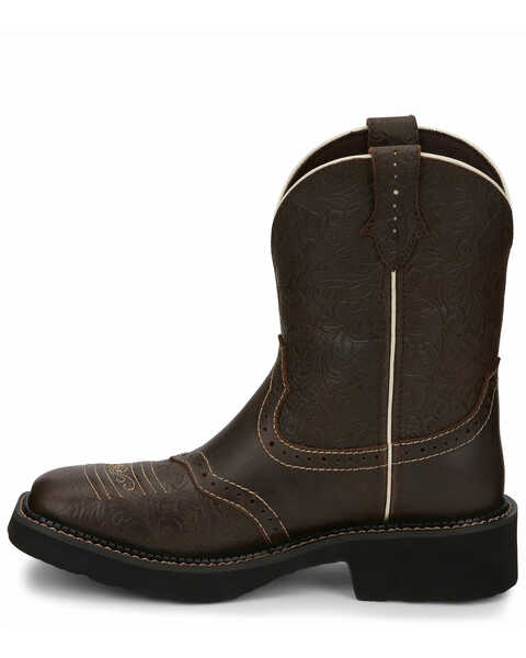 Justin Women's Mandra Brown Western Boots - Square Toe, Dark Brown, hi-res